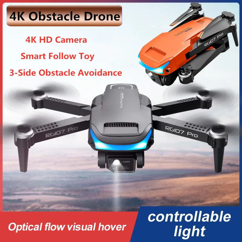 

Three-Sided Obstacle Avoidance Drone With 4K HD Dual Cameras Option Flow Position Visual Hover Foldable Quadcopter With 3Battery