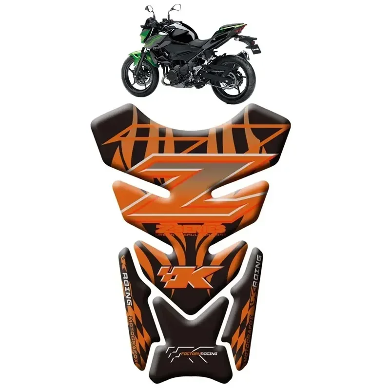 Tanque de motocicleta Pad Protector, Gel 3D Etiqueta, Decal-4, KAWASAKI Z250, Z300, Z400, Z650, Z750, Z800, Z1000, Z900