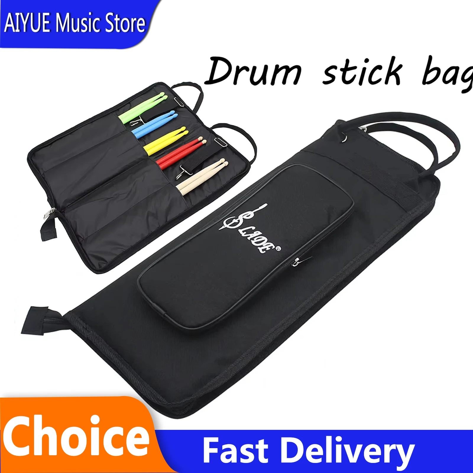 SLADE Drum Sticks Bag Oxford Cloth Thicken Cotton Waterproof Handbag With Inside Large Capacity Knapsack Percussion Instrument