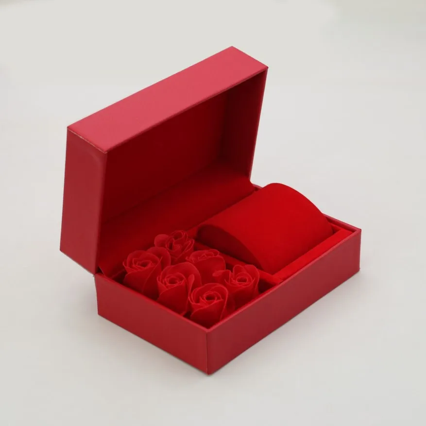 Rose Watch Box Soft Pu Single Watch Box Wristwatch Organizer Delicate Watch Gift Packaging Box For Jewelry Packaging Gift Giving