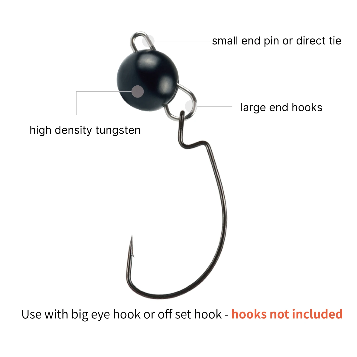 Elite-Cabeza de plantilla negra para cebo blando, accesorios de señuelo de pesca, 10 piezas, tungsteno, Cheburashka, 1g-30g