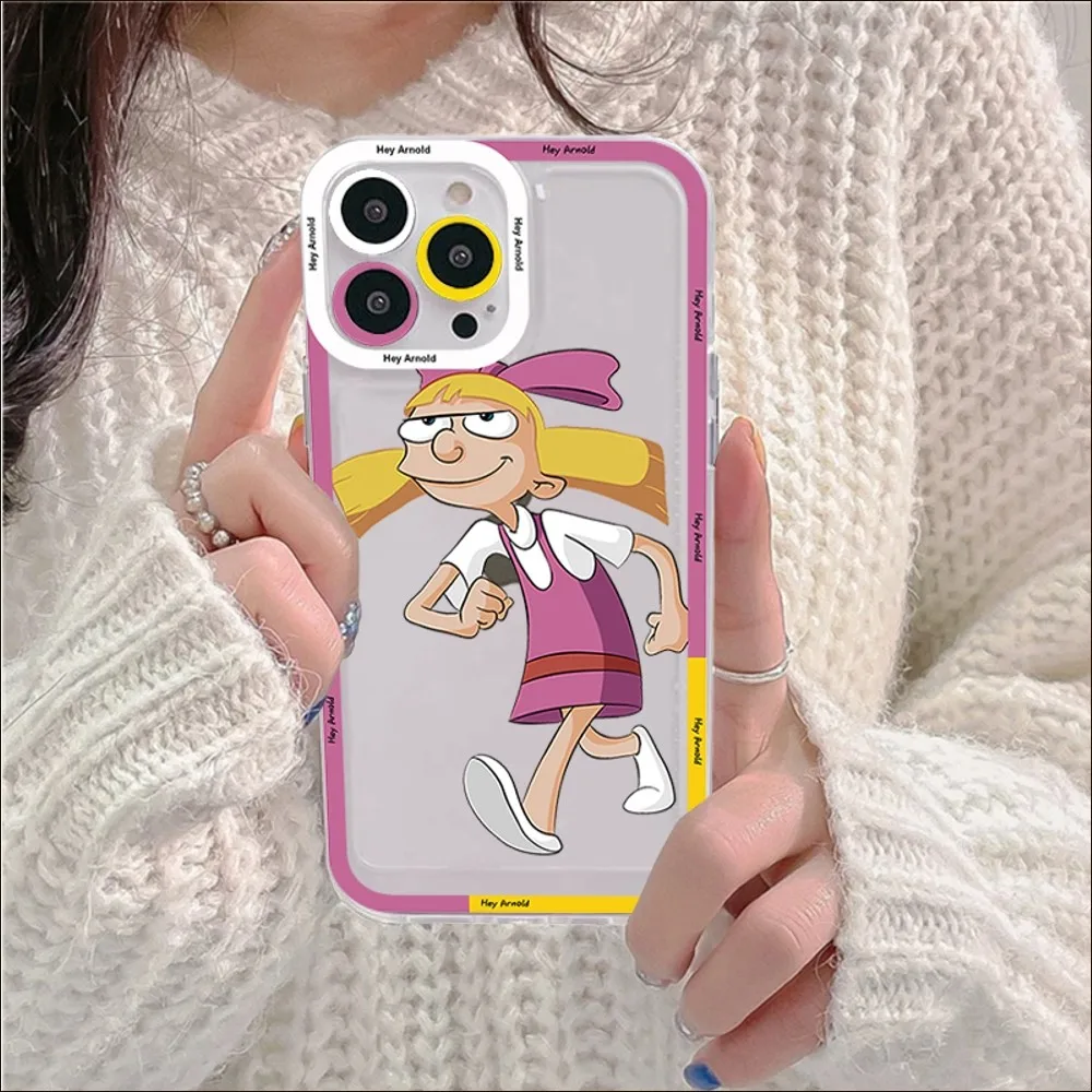 Hey Arnold Phone Case For IPhone 14 13 12 11 Pro Max Mini X Xs XR 6 7 8 Plus SE 2020 Transparent Case