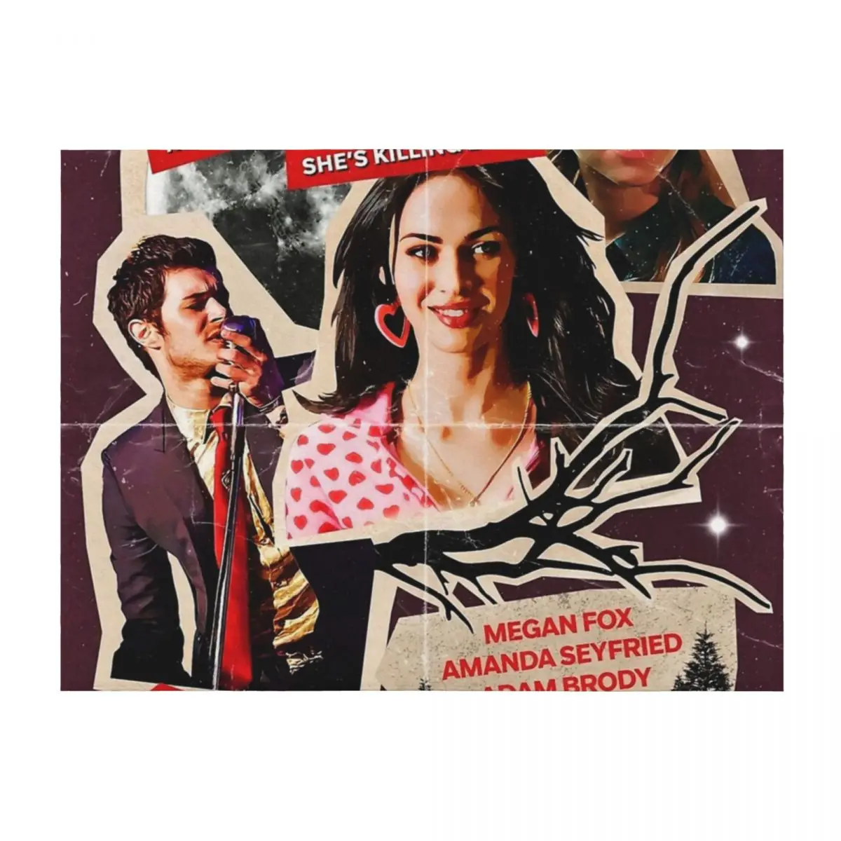 

Jennifer's Body Throw Blanket Flannel Flannels Travel Designers Blankets