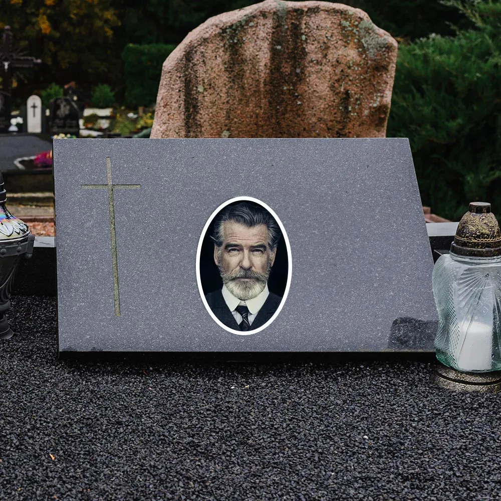 2D Flat Not 3D 1pc Custom Photo Memorial Headstone Tile Grave Marker Glossy Finish, Highquality Finish Memorial Day Decorations