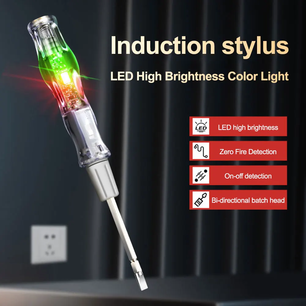 AC 24-250V Voltage Tester Pen LED Alarming Induction Stylus Digital Power Detector Pencil Electric Screwdriver Circuit Indicator