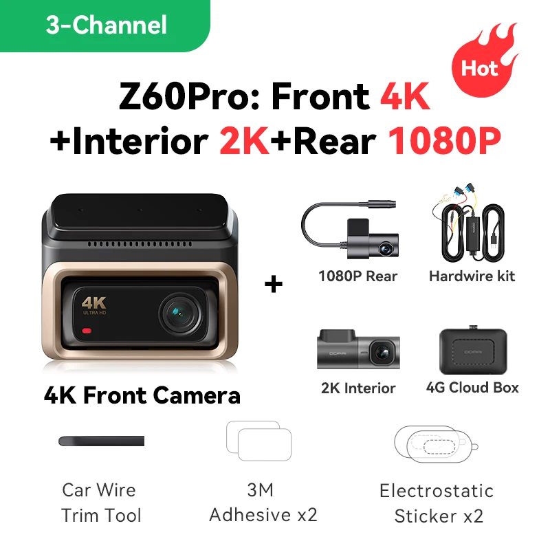 DDPAI Z60 Pro 4K Dashcam Auto Dashcam Front GPS Autocamera voor Dubbele SONY Sensor WiFi ADAS Nachtzicht DVR Videorecorder
