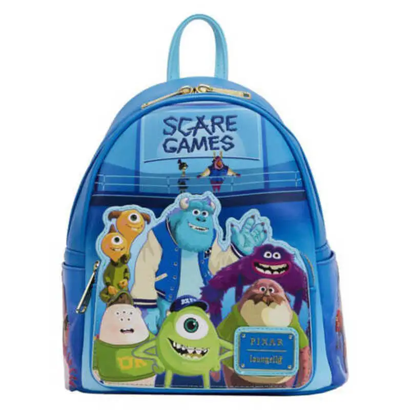 New Loungefly Pixar Monsters University Scare Game Faux Leather Mini Backpack Cartoon Casual Bag Halloween Cosplay Props Gifts