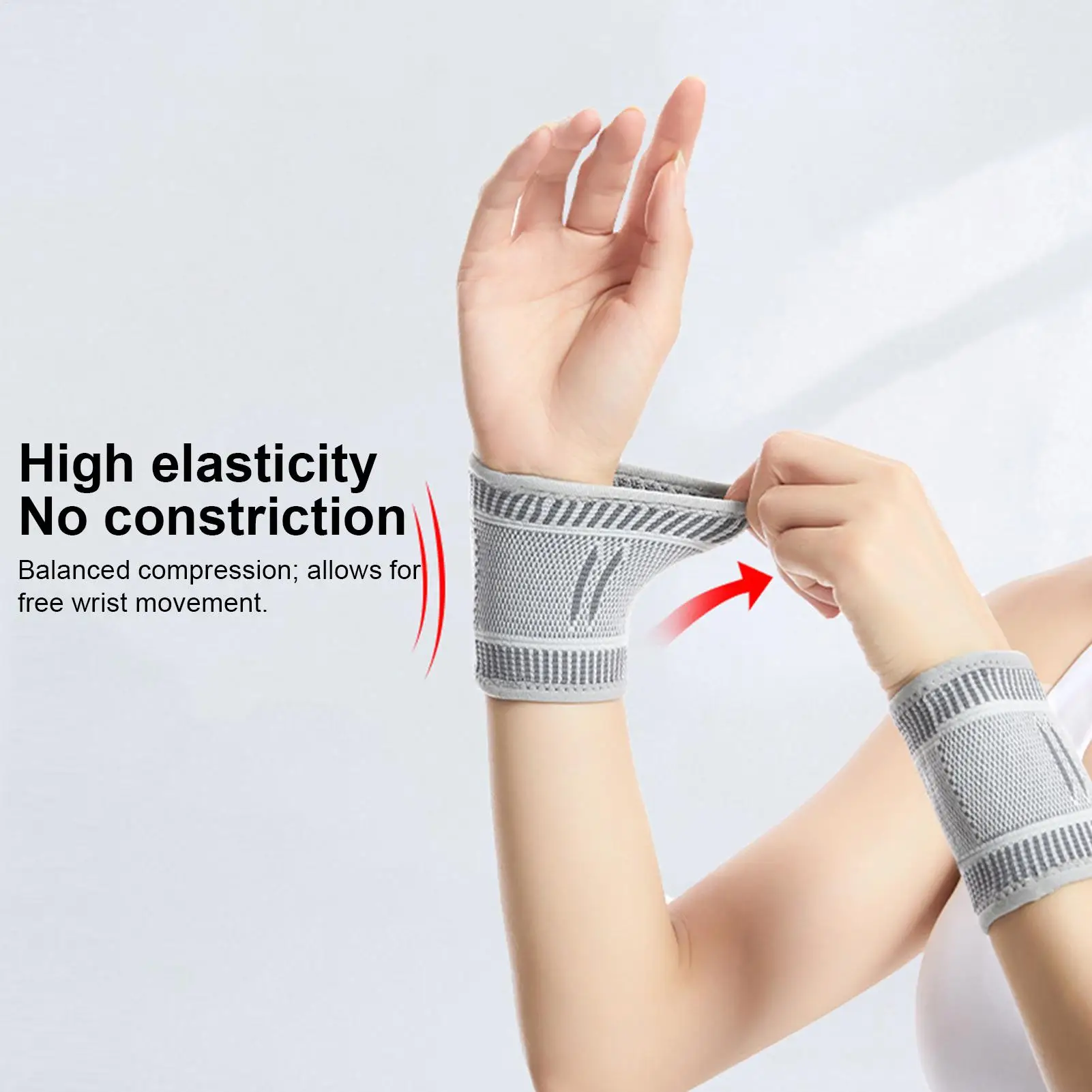 2Pcs Graphene Wrist Guard Self Heating Wrist Shrinkable Sweat Absorbing Quick Drying For Muscle Training Aerobic Exercise​
