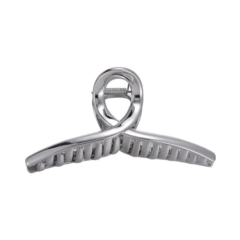 Elegante silberne Haarspange aus Metallimitat für Damen, Hai-Klemme, hochwertiger Haarschmuck, stilvolle Haarspangen für Damen
