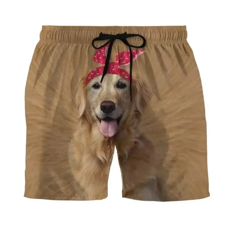 Funny Pet Dog Shorts 3D Printed Animal Pattern Casual Loose Summer Beach Sport Walking Home Sleepwear Pants For Men And Women