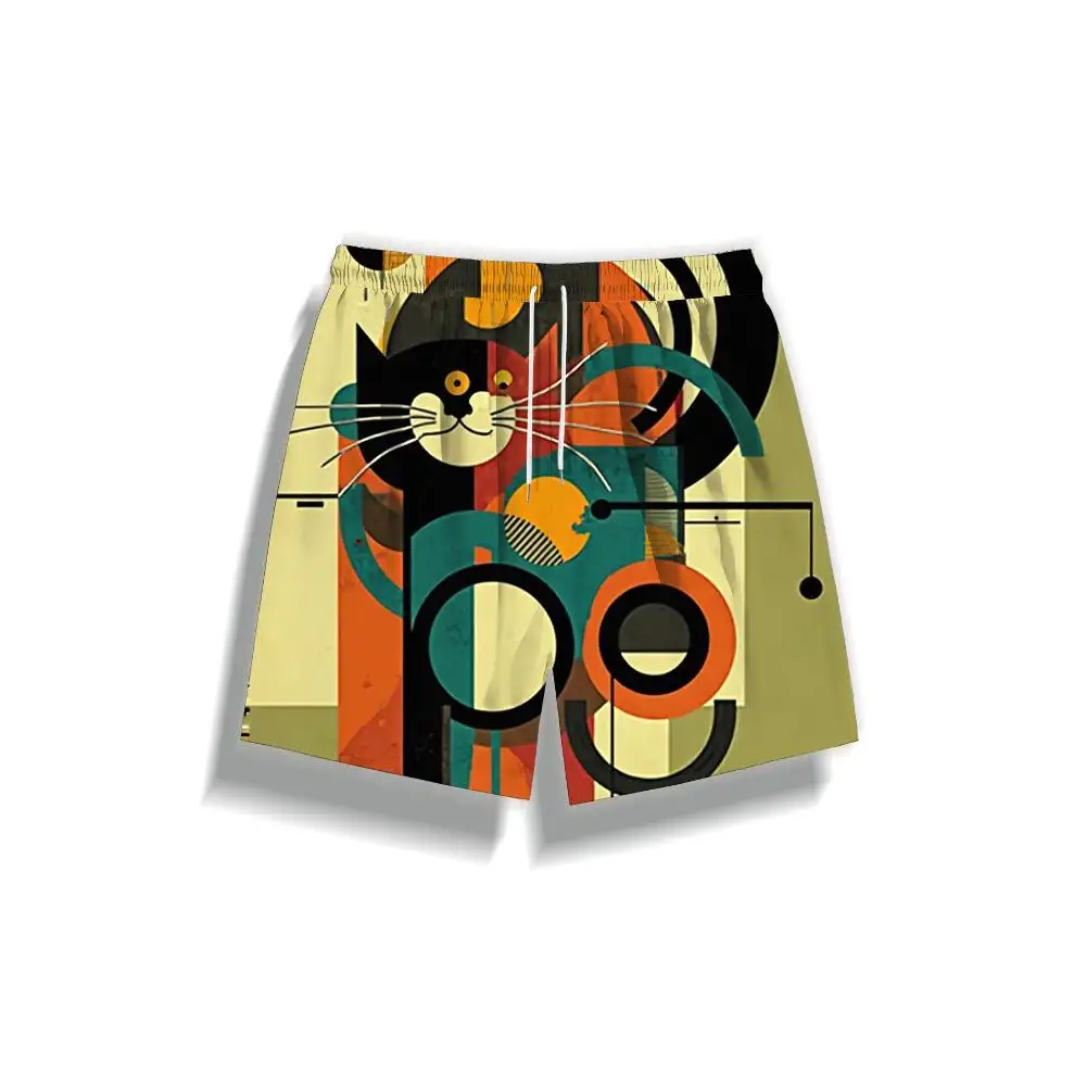 

1pcs Men's Short swim trunks2026 Summer 3D Printed Short sleeve Polyester running Quick drying Breathable Pants Men trousers