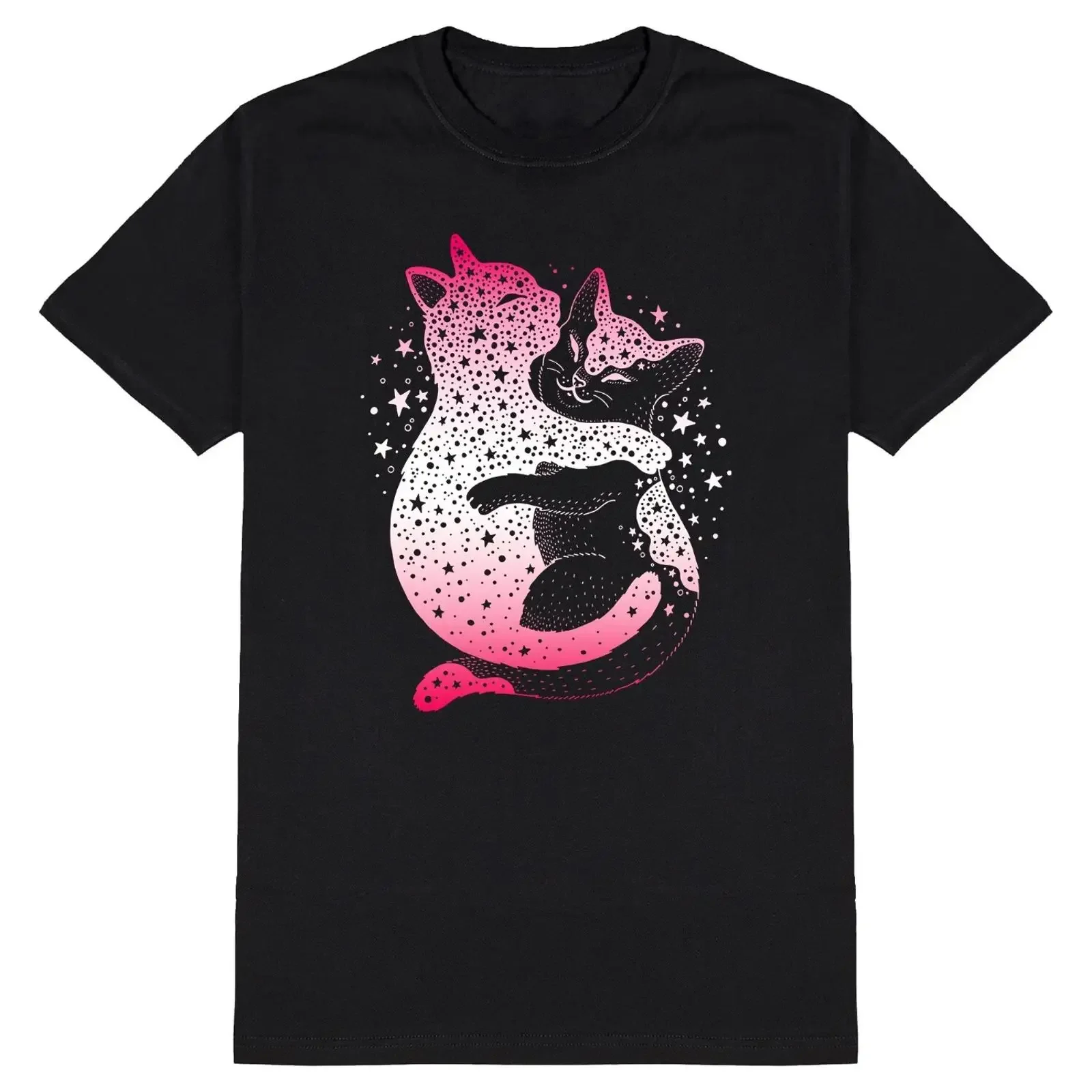Cat Hugs T Shirt Herren lustig Haustier Katze Kätzchen Kleidung Baumwolle Geschenk Top vintage Washed Slightly Soft Comfortable