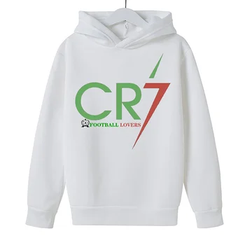 Hot Sale children's Cute Hoodie football fan CR7 printed children's spring and autumn training football shirt brushed casual pul