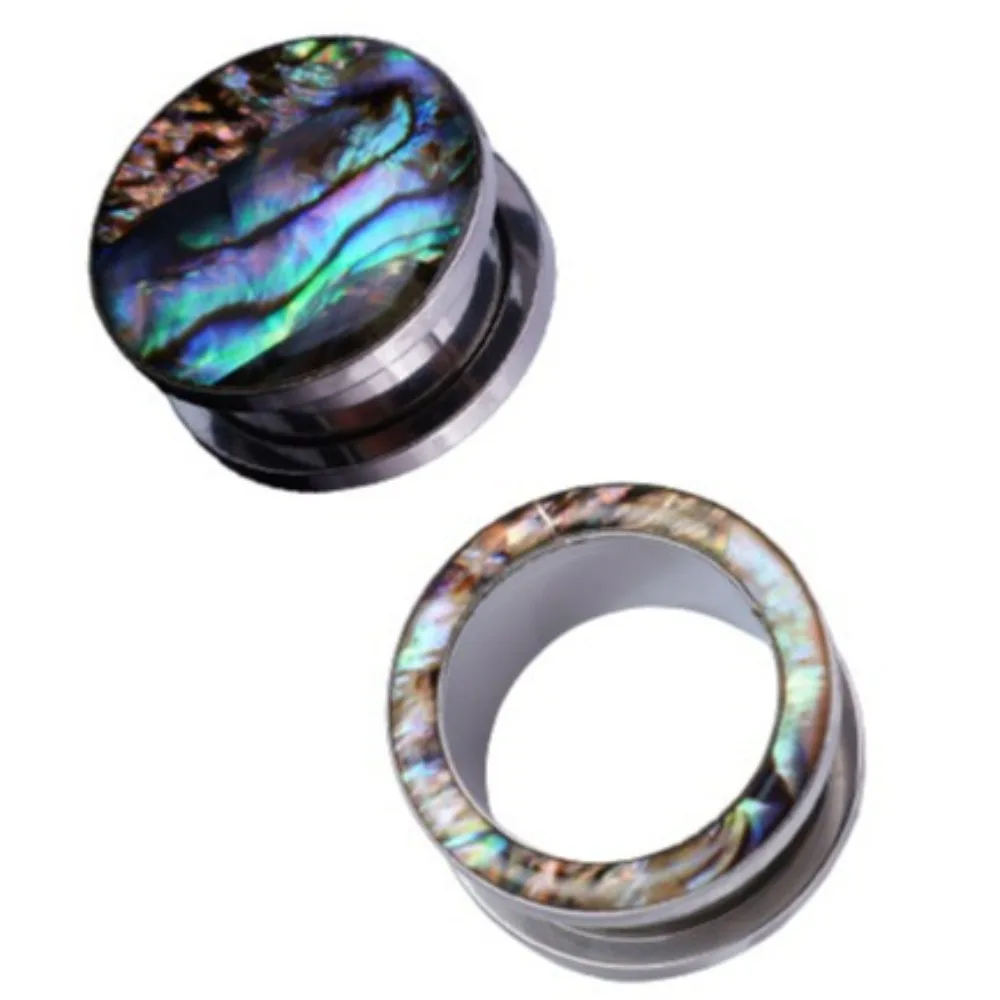 2 Pcs Fashion Stainless Steel Natural Color Ear Plugs Ear Expander Solid Hollow Piercing Body Jewelry Wholesale 2g-5/8