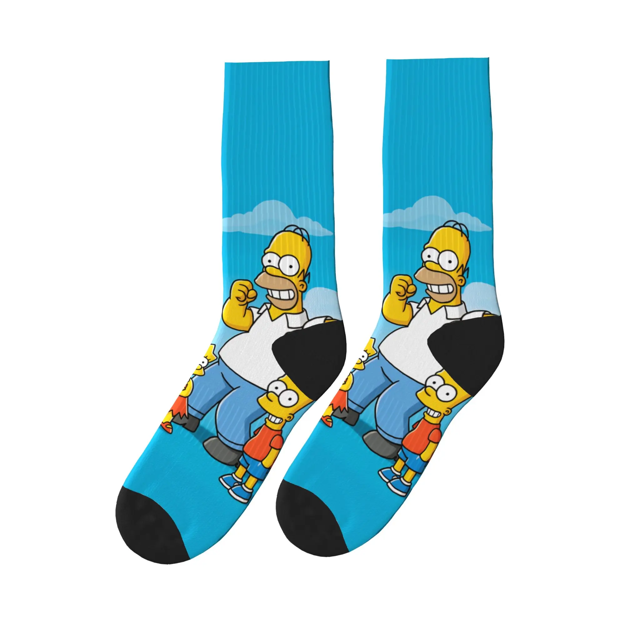 

Funny Cartoon S-Simpsons Family Portrait Socks Casual Stockings Couple Soft Climbing Socks Autumn Design Anti Skid Socks