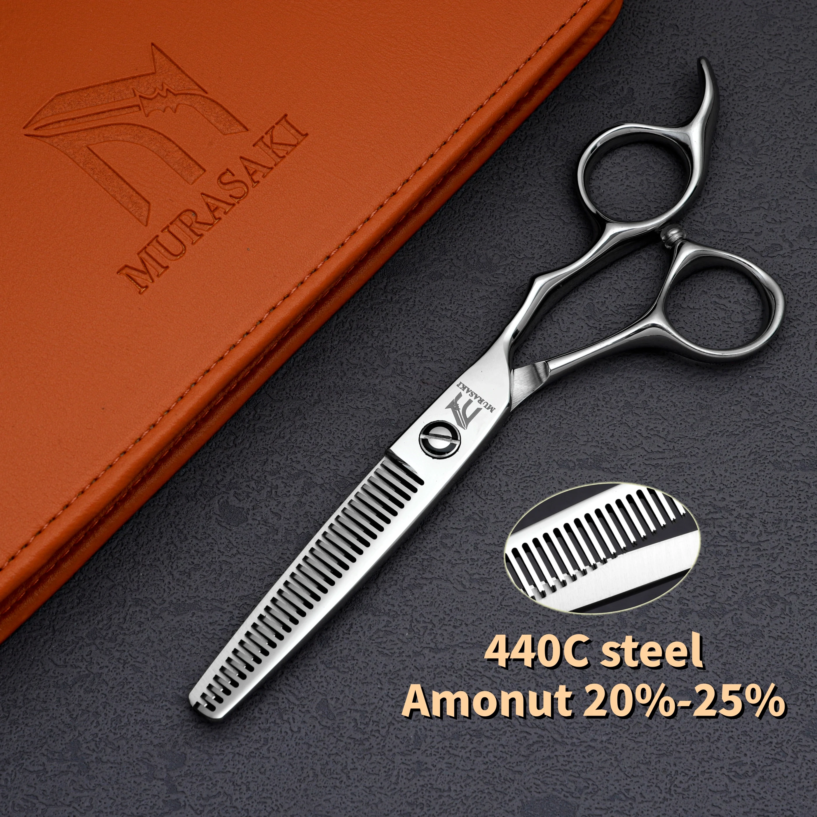 MURASAKI Professionelle Friseurschere, Friseurschere aus 440C-Stahl, 6-Zoll-Haarschneidewerkzeuge, hochwertiges Friseurzubehör – Detail 8