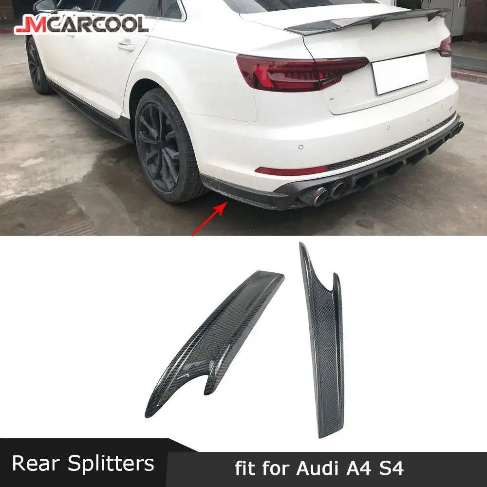 

JMCARCOOL For Audi A4 Sline S4 B9 2017 2018 Rear Lip Splitters Spoiler Aprons Carbon Fiber / FRP Fender Side Bumper Trim Covers