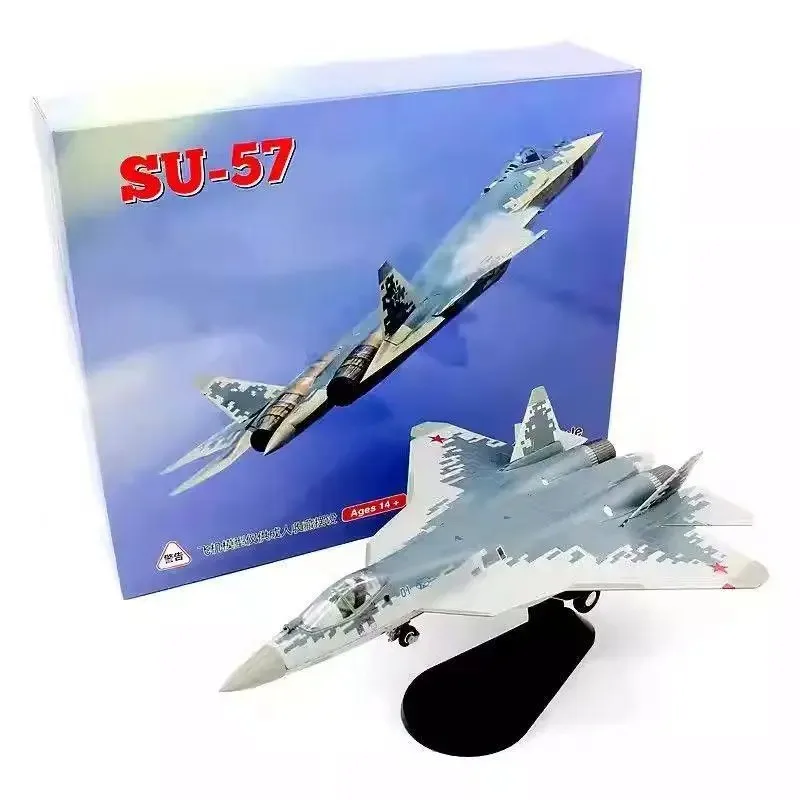 Diecast 1:24 Scale WLTK SU-57 Fighter Aircraft Digital Camouflage 01# Alloy Aircraft Model