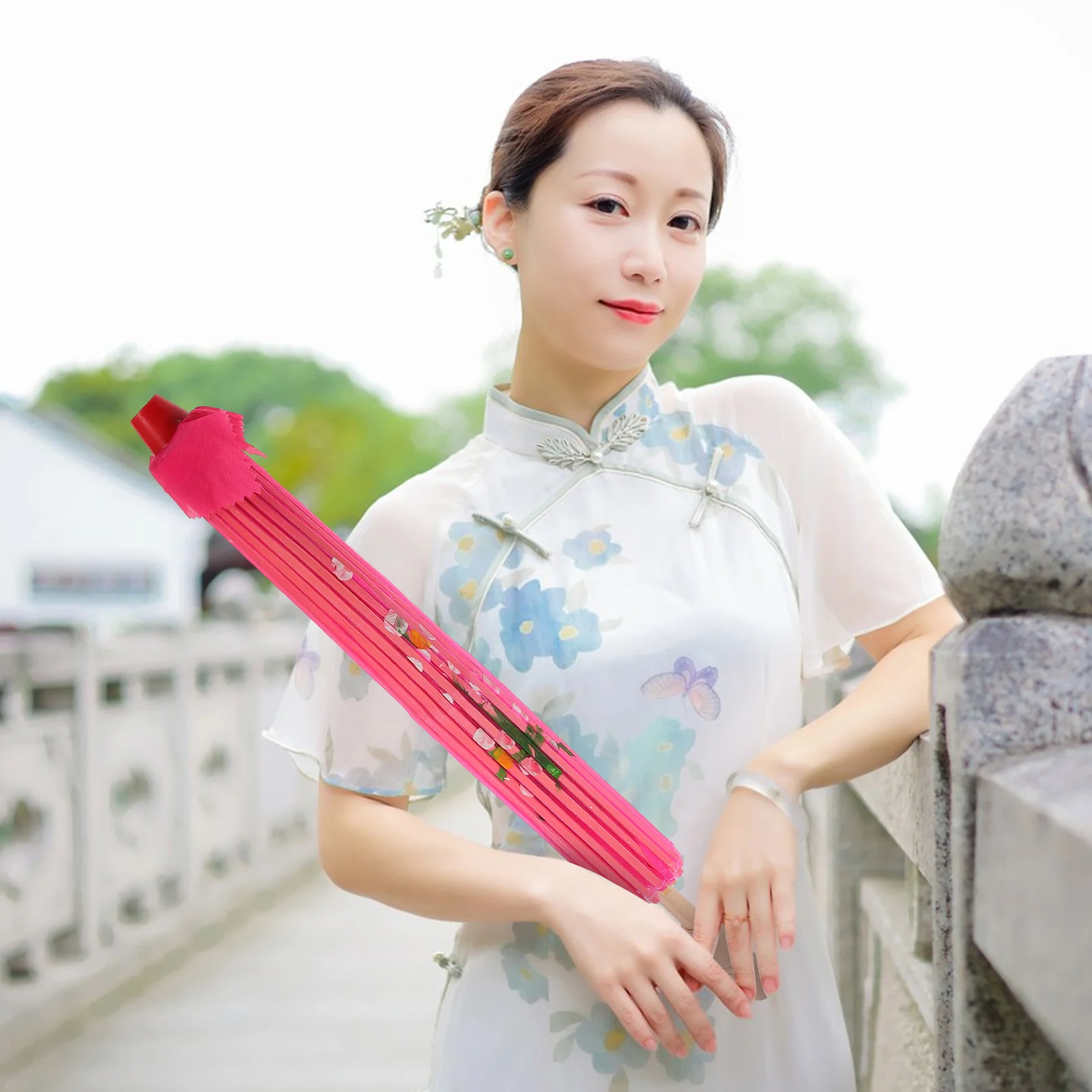 

Vintage Hand Umbrella Semi-Transparent Elegant Small Parasol Decorative Chinese Japanese Dance Dancing Umbrella Stage