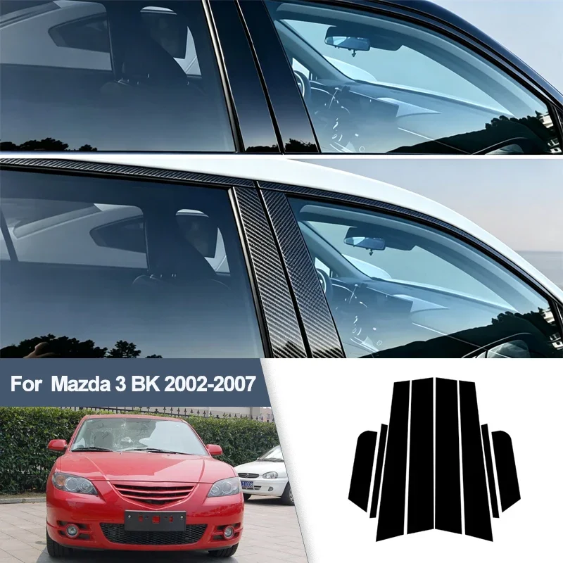 For Mazda 3 BK 2002-2007 B/C Pillar Post Stickers PC Window Middle Pillar Trim Decorative Car Exterior Protect Parts