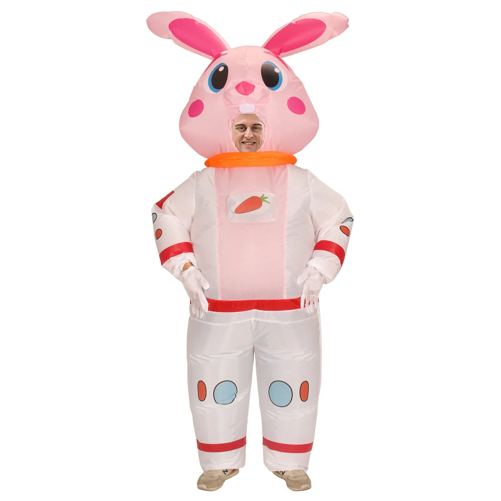 

Easter Bunny Inflatable Costume Funny Rabbit Astronaut Halloween Performance Stage Costume Adult Size