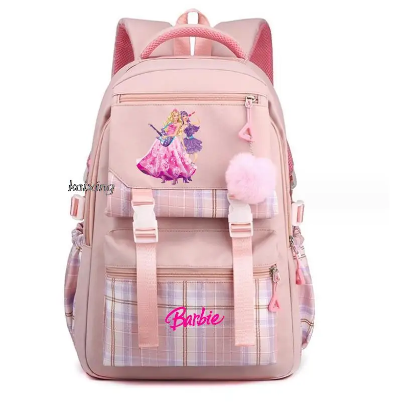 

School Backpack Barbie the movie Child School Bags Girls Daypack Kids Adolescent Bags Kawaii Waterproof Large Capacity Backpack