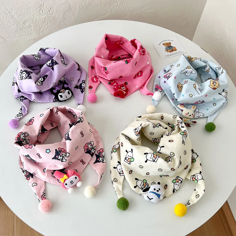 Miniso 어린이 스카프 가을, 겨울 새 아기 아기 삼각형 스카프 남자와 여자 목 커버 아기 방풍 따뜻한 목도리 스카프