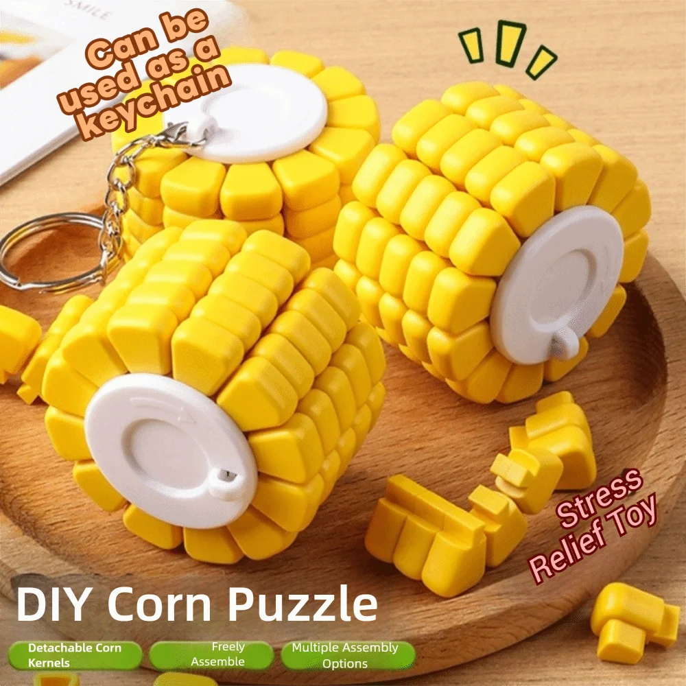 Brain Burning With Light 3D Puzzle Pendant Stress Relieving Multi Change DIY Assemble Puzzle Corn Magic Cube Adult Kids