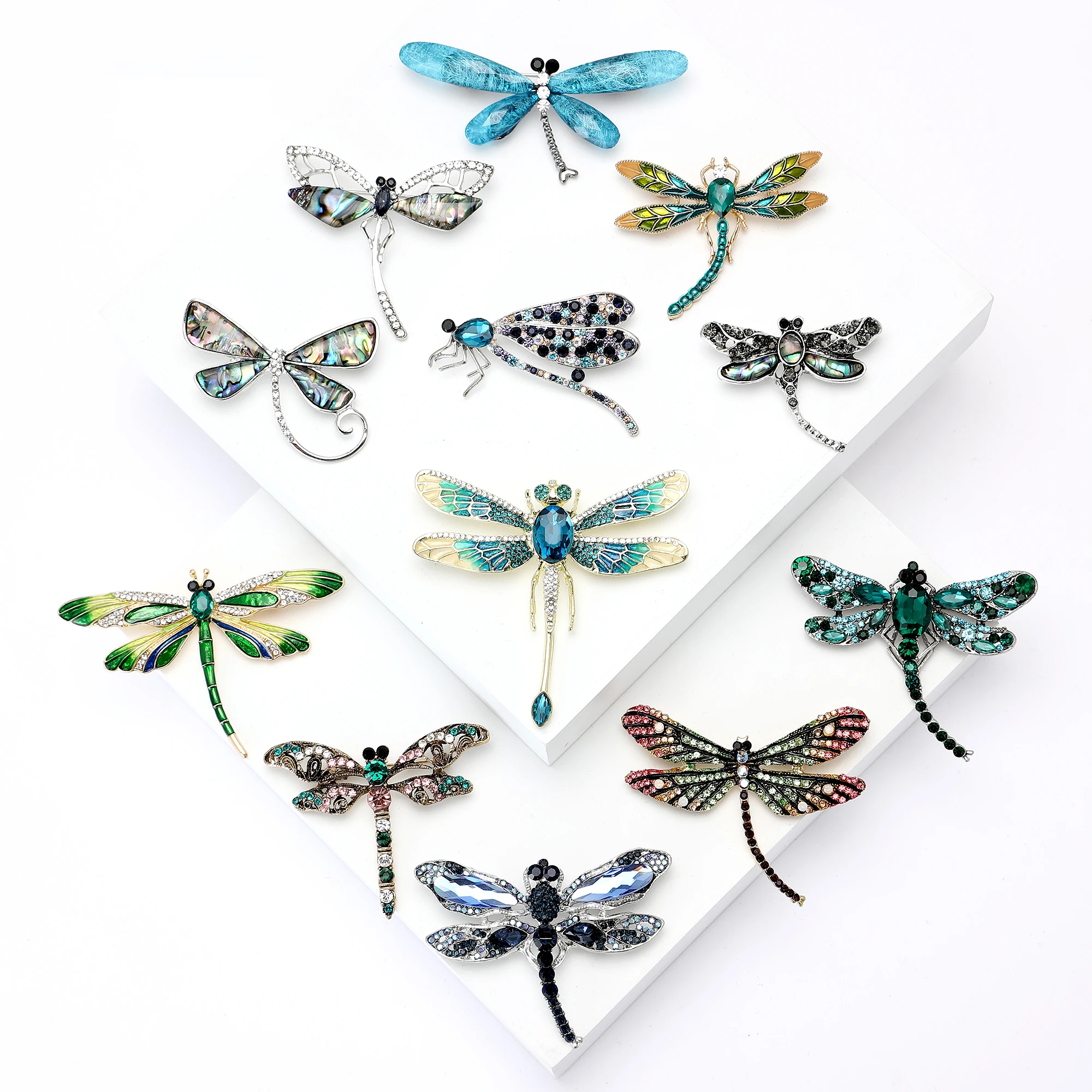 Beautiful Crystal Dragonfly Brooches for Women Unisex Insect Pins Multi-color Available Fashion Jewellery Accessories Gifts