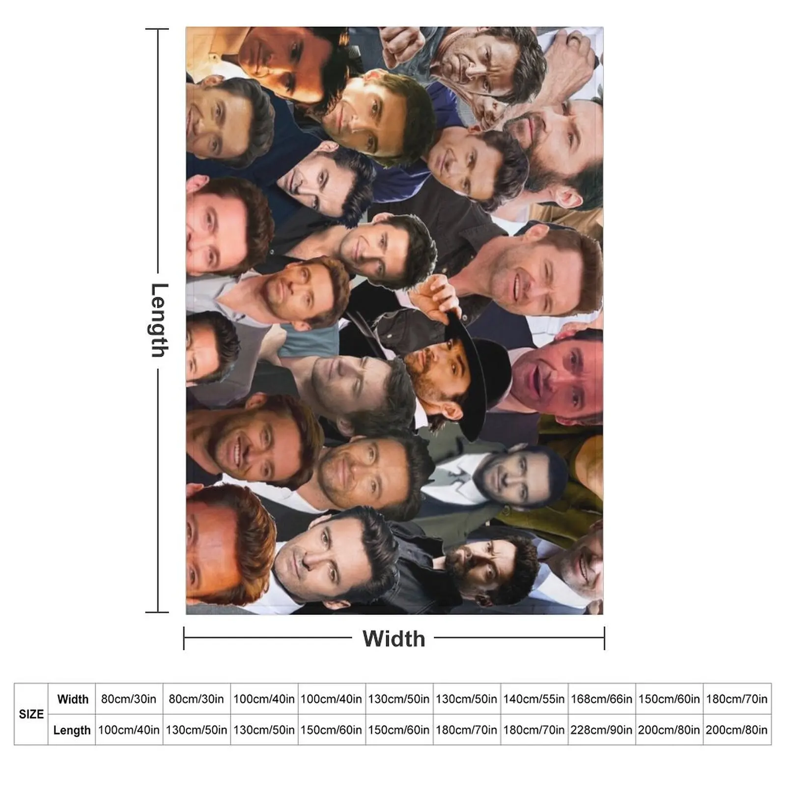 Hugh Jackman Photo Collage Throw Blanket couch cozy soft plush fuzzy picnic outdoor blanket