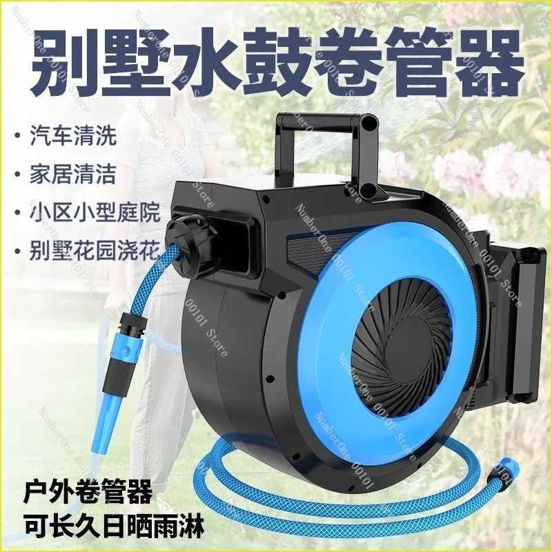 Home Garden Retractable Water Hose Reel Automatic Rewind Wall Mounted Pipe Storage Organizer Flexible Soft Tube