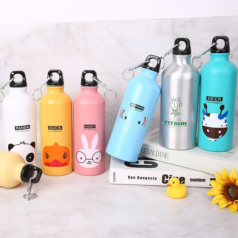 Cartoon Children's Water Cup, Aluminum Sports Water Bottle Gift, Cute Environmentally Friendly Drinking Cups, Mountaineering Pot