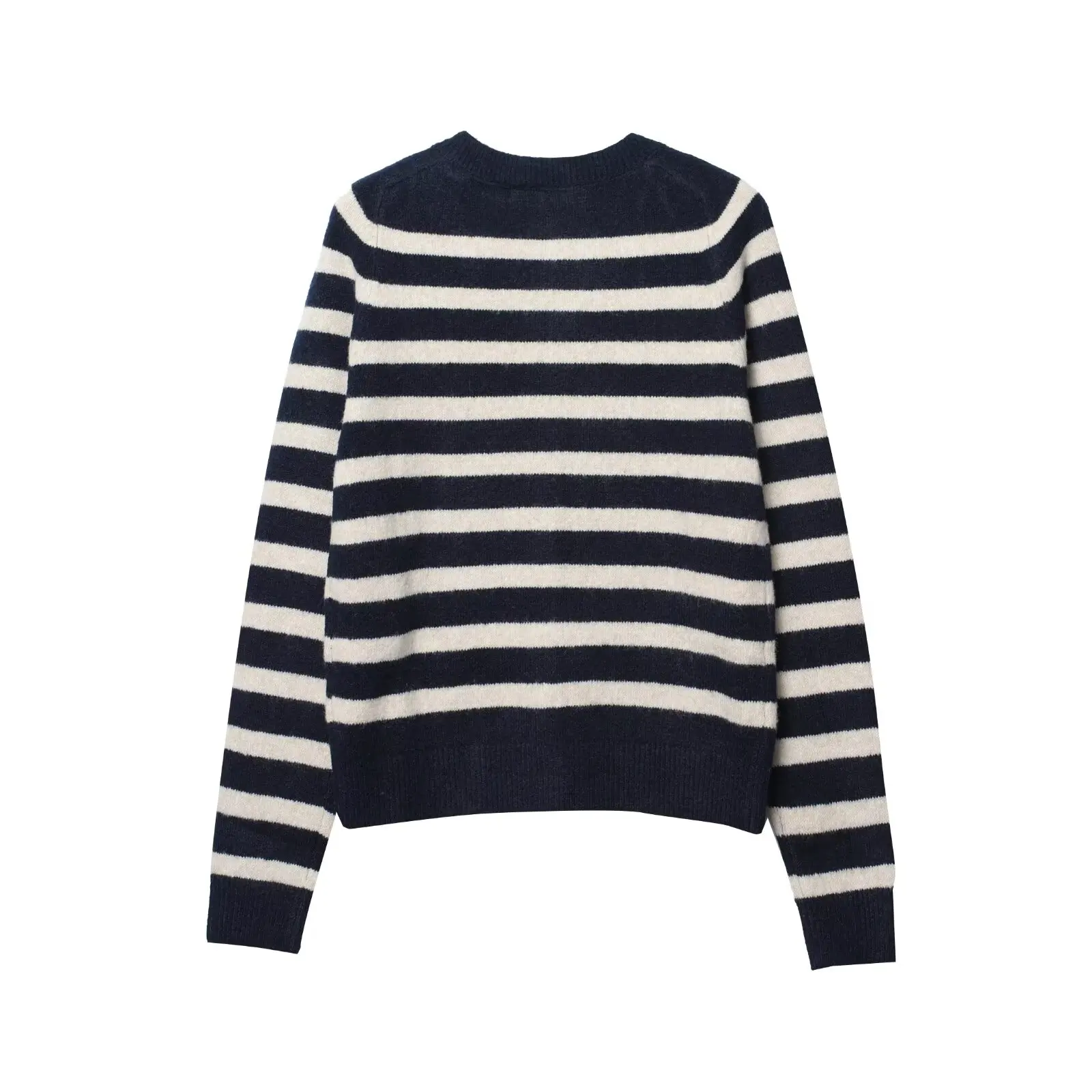 جديد خريف/شتاء مخطط سترة متماسكة سليم صالح أنيقة جولة الرقبة المرأة مفتوحة الجبهة سترة سترة #2