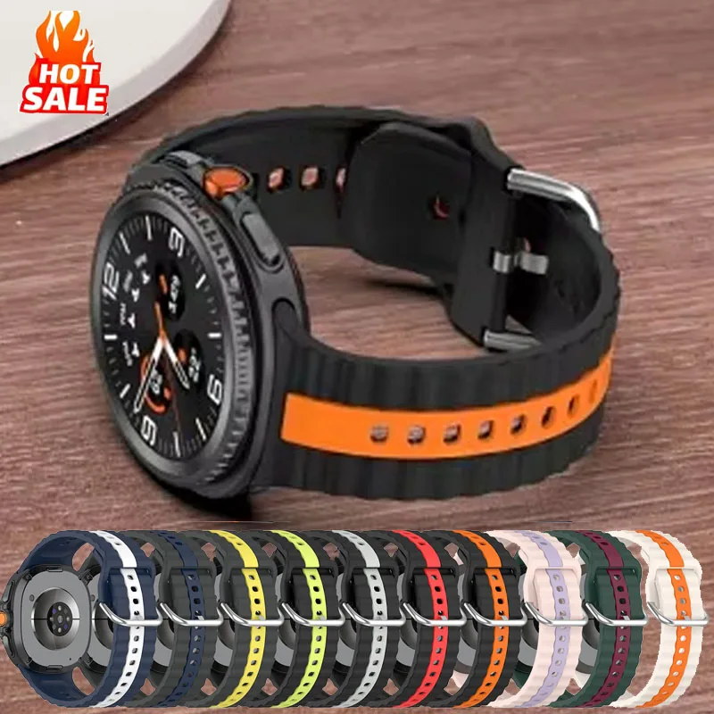 Two-Tone Silicone Strap For Samsung Galaxy Watch 9 40mm 44mm Smartwatch Replacement Band Galaxy Watch 8 44 40MM/8 Classic 46mm
