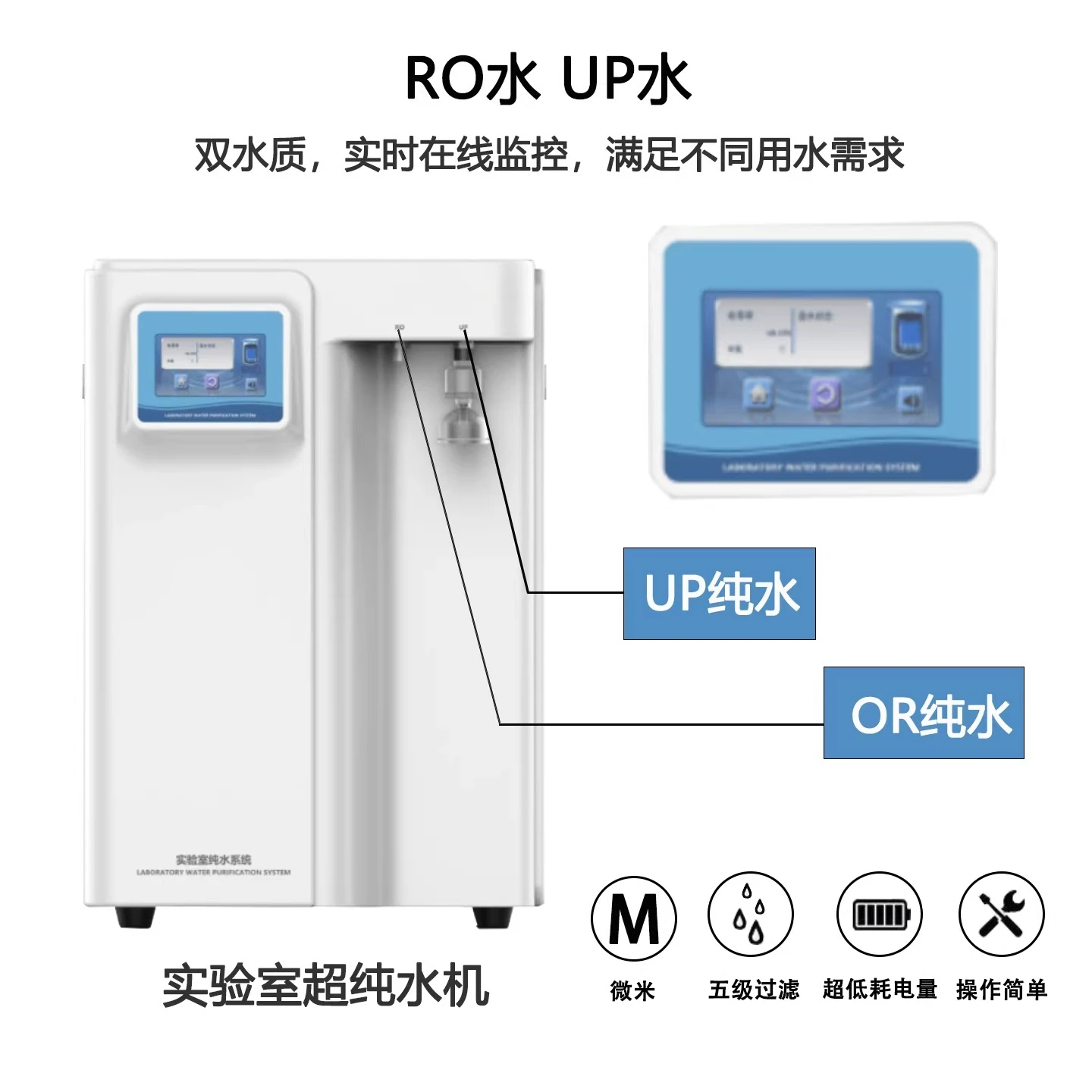 Shanghai Anpu Laboratory ultra-pure water machine reverse osmosis RO membrane filter element double outlet deionization