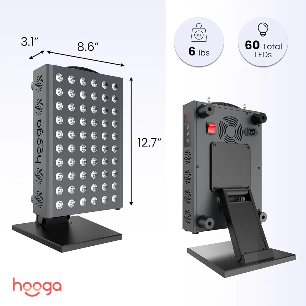 ce and Body, Red Near Infrared Light with Timer and Stand. 60 Dual Chip LEDs. Flicker Free Clinical Grade Panel for