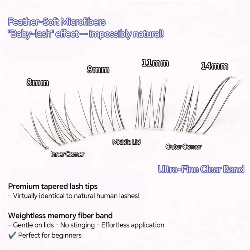 Auto adesivo skew voando raposa cílios postiços único cluster reutilizável segmentado cílios diy mangá lash extensão ferramentas de maquiagem
