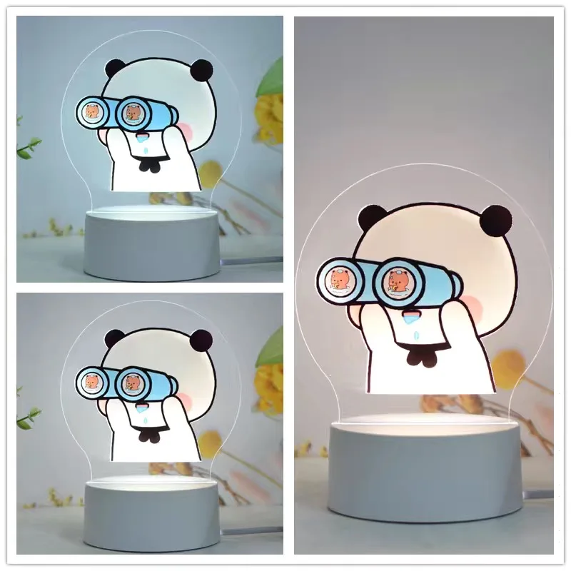 Bubu Dudu Led Night Light Remote Control Bear Panda Figures Lamp USB 16 Colors Adjustable Cartoon Home Decorative Christmas Gift