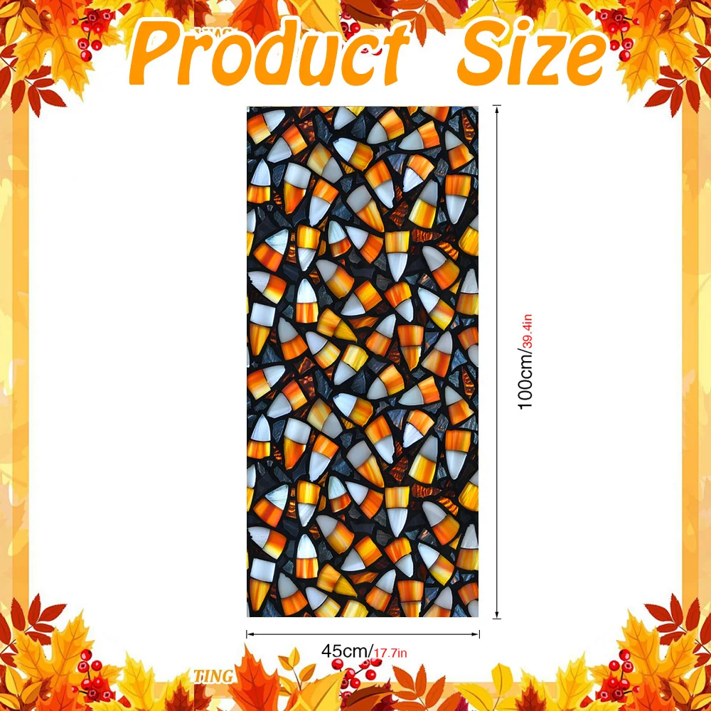 45x100cm Halloween Pumpkin Ghost PVC Electrostatic Window Film Colorful Removable Cling for Glass Doors Windows DIY Party