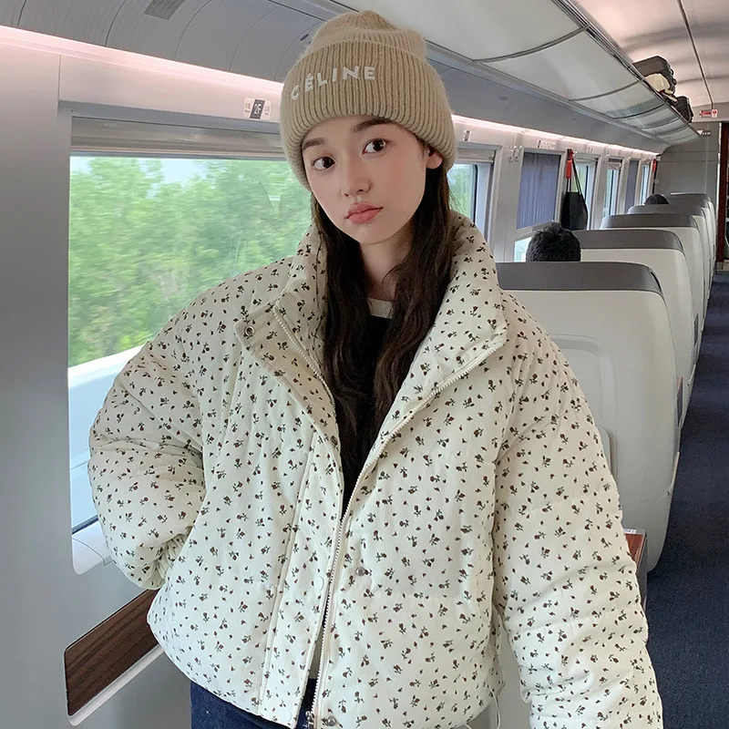 Cotton-padded Jacket Female 2025 Korean Version of Loose Short Bread Cotton-padded Jacket Little Coat Jacket