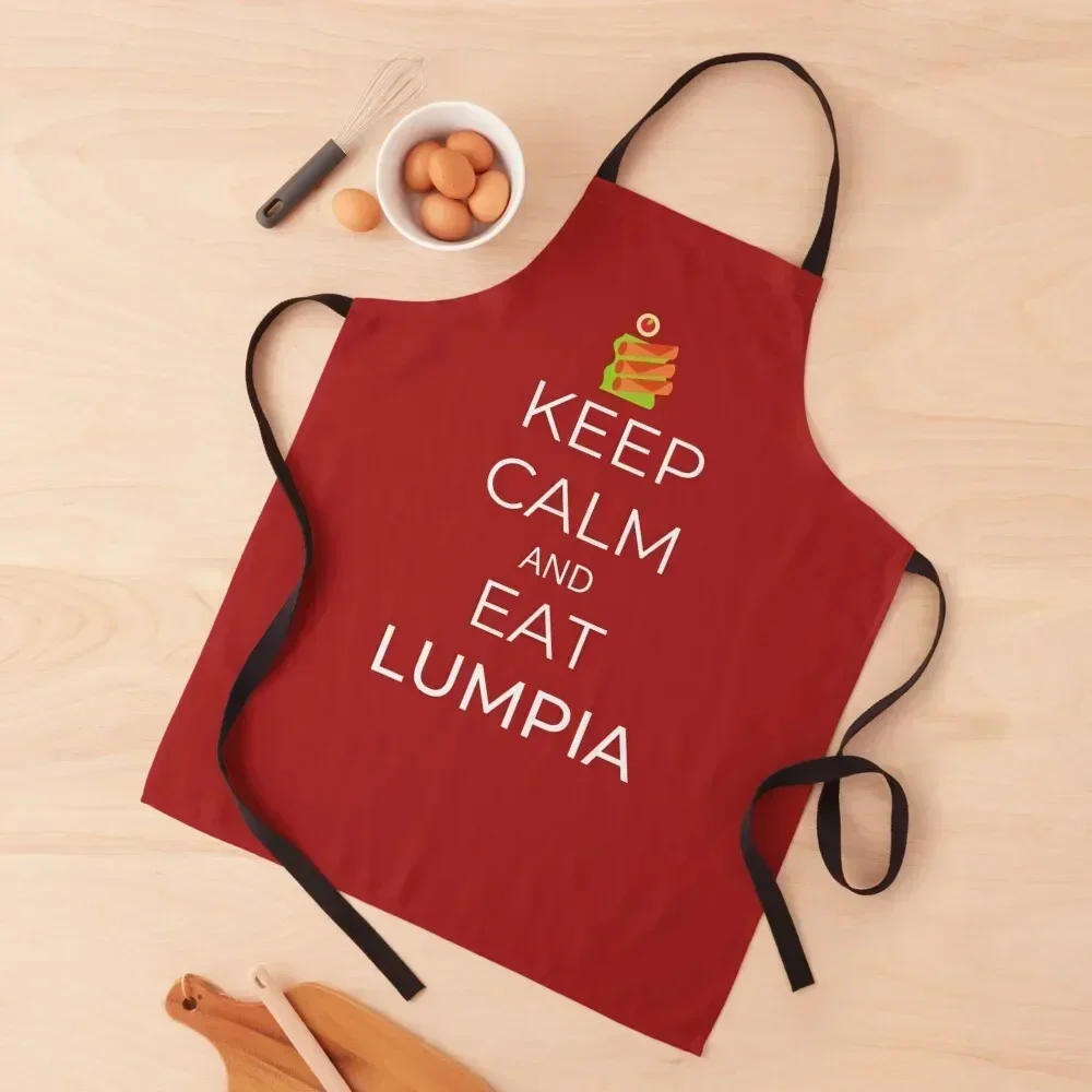 

Keep Calm And Eat Lumpia Apron professional hairdresser Kitchens Men For Woman Restaurant Apron