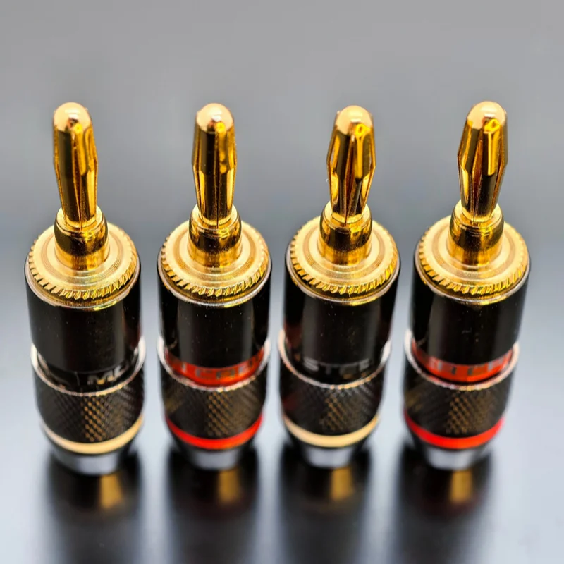 1/2/4PCS Monster Banana Plugs 24K Gold Plated Pure Copper Speaker Adapter Screw Speaker Plugs Audio Connectors