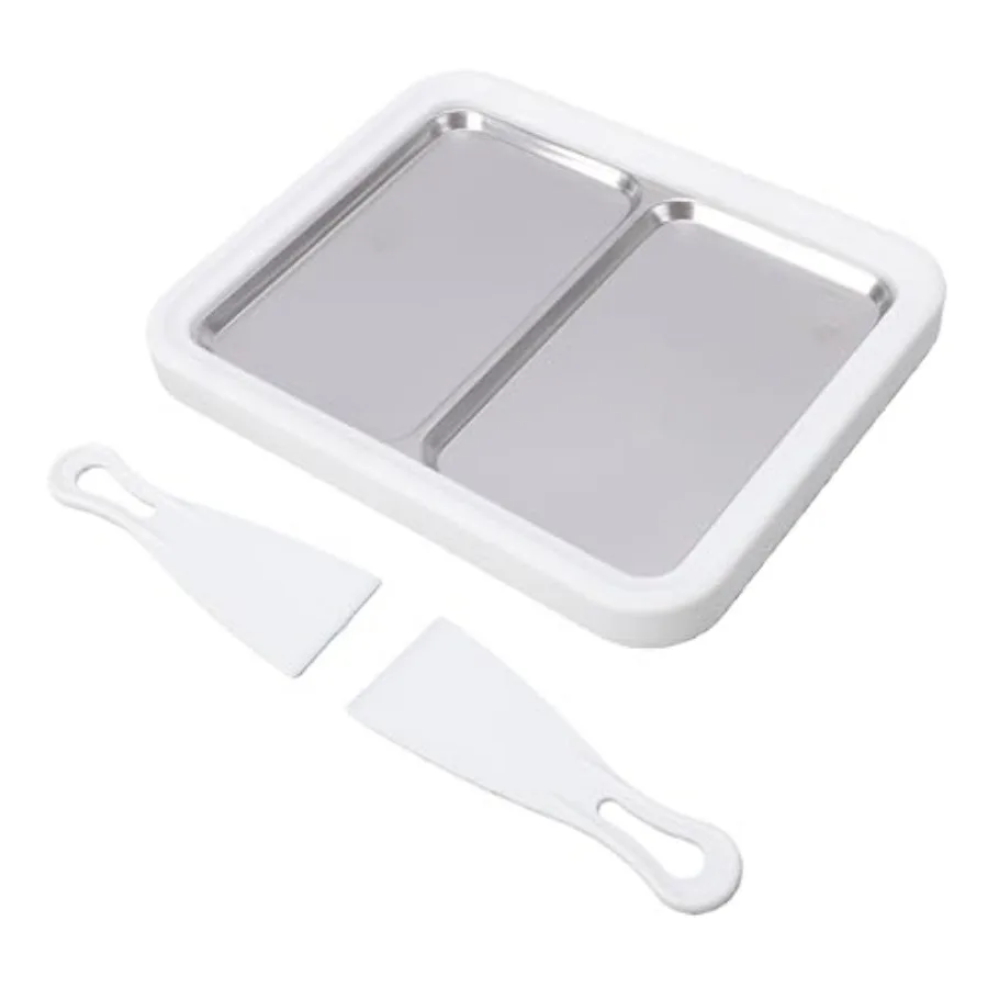 

Rolled Ice Cream Maker, Ice Cream Machines Dual Pan Roll Tray For Homemade Diy Frozen Yogurt Gelato Sorbet Rolled Maker, 304 St