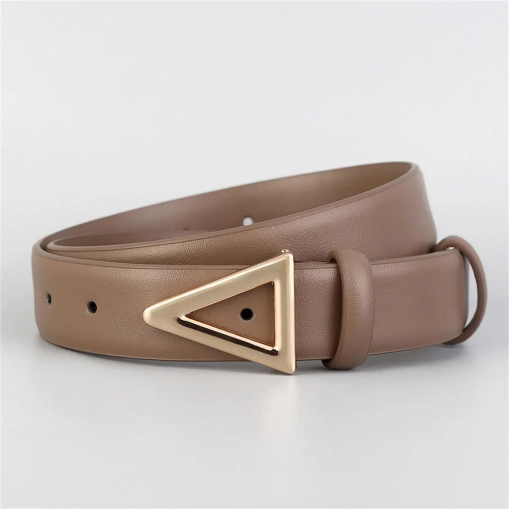 New Design Genuine Leather Belt Women Fashion Hand-make Adjustable Waist Casual Style Buckle Pin Leather Belt Accessories