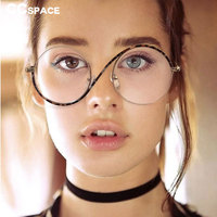 54042 Round Half Frame Women Anti Blue Light Metal Optical Glasses Frames Fashion Computer Eyeglasses