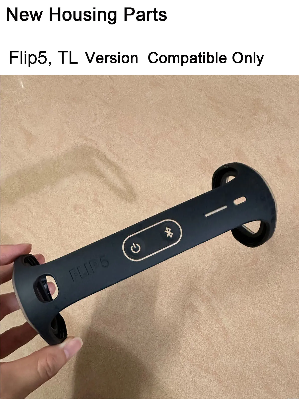 Plastikowa obudowa/pokrywa do głośnika JBL Flip 5, wymienna obudowa, czarna, wersja TL — zdjęcie produktu 5