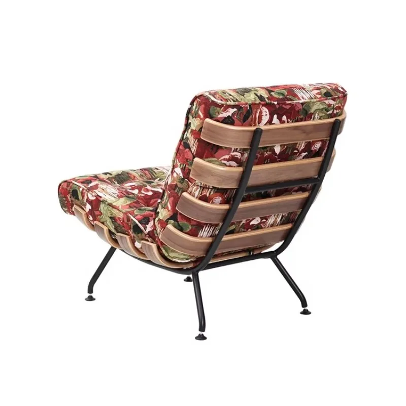 Modern Vintage Printed Fabric Single Lounge Chair Family Hotel Sofa Chair
