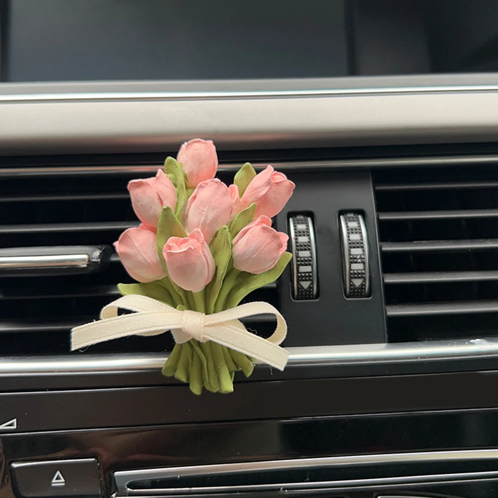 Car Air Freshener Clip in Tulip Shape for Aroma Diffuser Suitable for Car Air Outlet Car Interior Decoration Accent