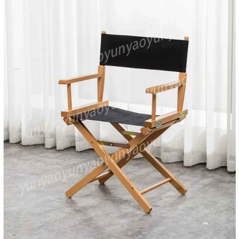 Solid Wood Folding Canvas Director Chair Lightweight Makeup Stool For Bar Office Indoor Outdoor Portable Fishing Rest Seat