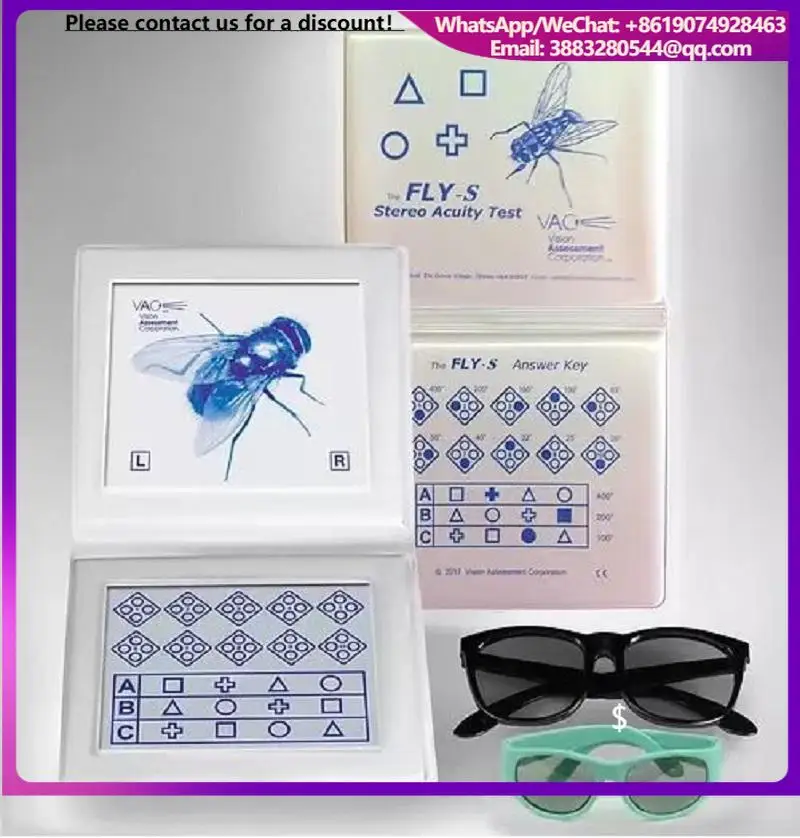 1000S Optical Amblyopia & Strabismus Fly Stereo Acuity Test Charts Pediatric Standard Polarized Optometry Stereo Fly Vision Test